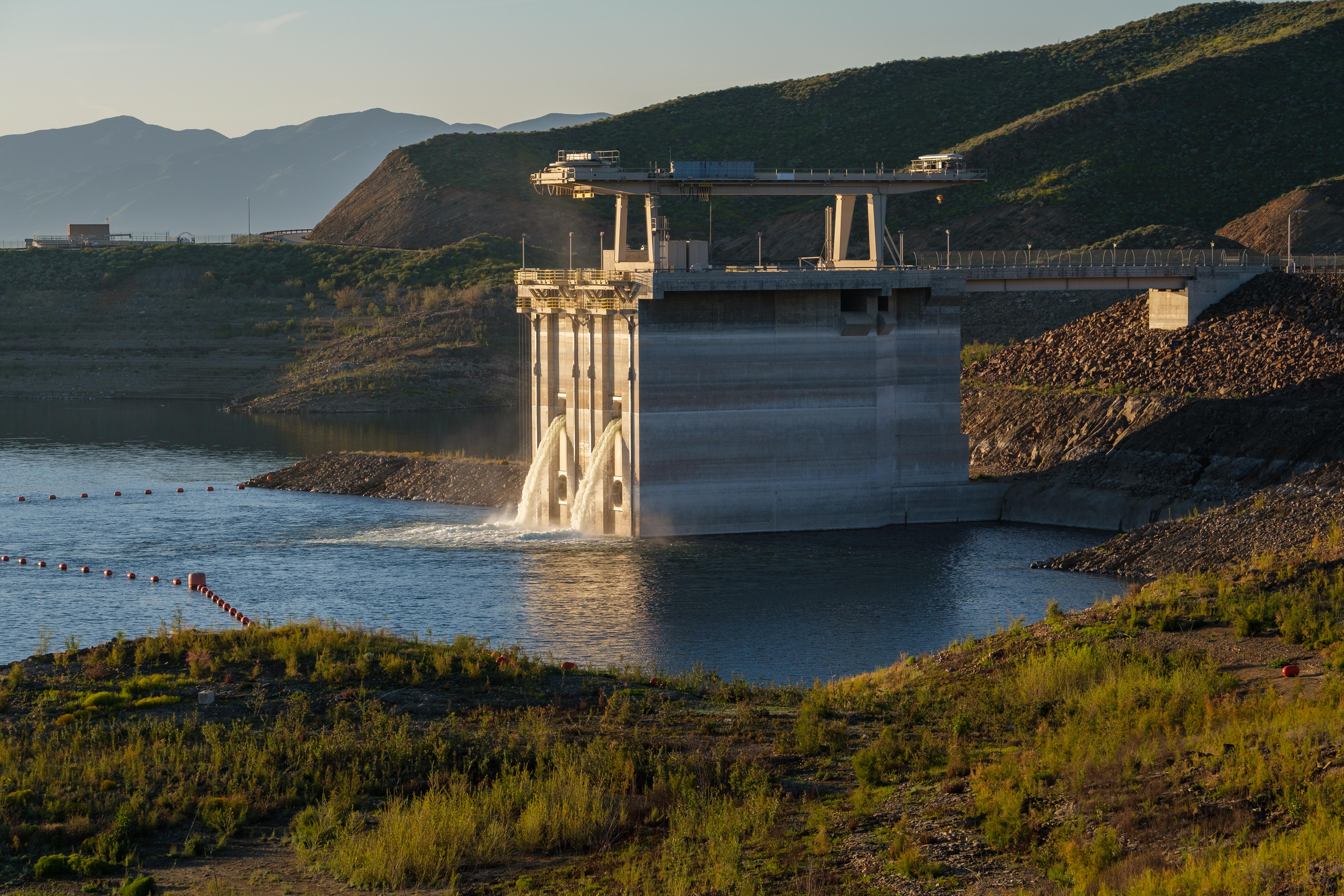 A photo of Diamond Valley Lake refilling in March 2023.